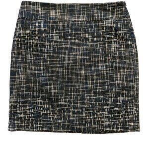 The Limited Black/Blue/White Woven Mini Skirt Size 4